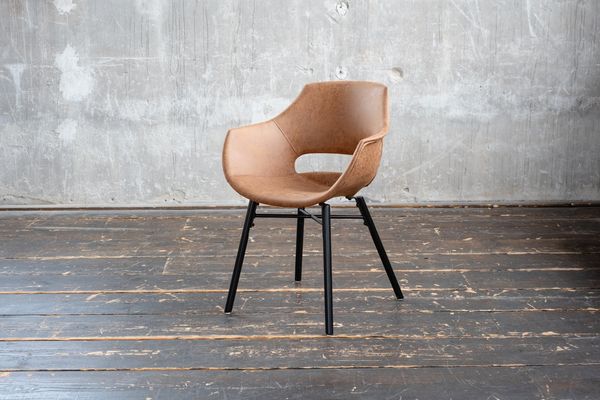 KAWOLA Stuhl ZAJA Esszimmerstuhl Microfaser cognac 82 x 59 x 57 cm