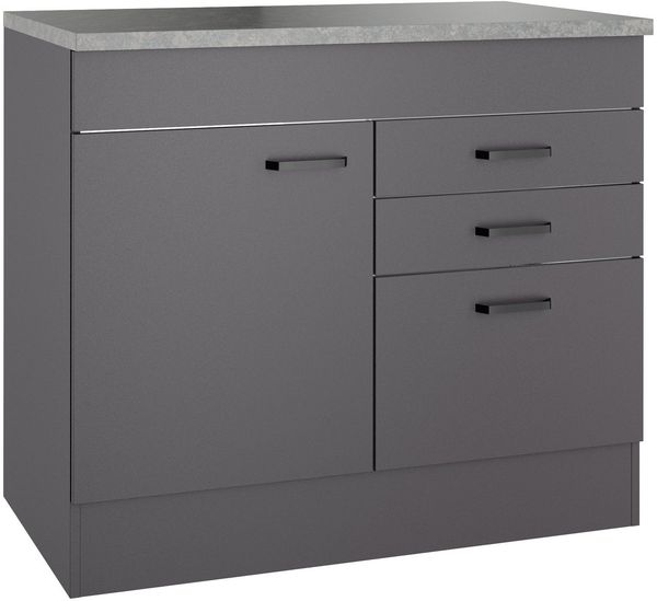 OPTIFIT Spülenschrank OPTImulti Breite 100 cm, mit 1 Tür, 2 Schubkästen, 1 Auszug