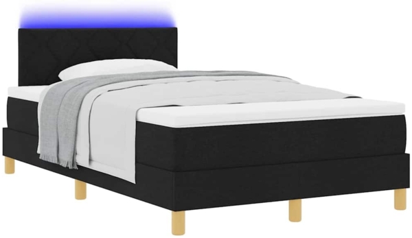 vidaXL LED Boxspringbett mit Matratze Schwarz 120 x 190 cm Stoff 3342501 Bild 2