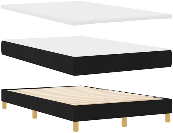 vidaXL LED Boxspringbett mit Matratze Schwarz 120 x 190 cm Stoff 3342501 Bild 5