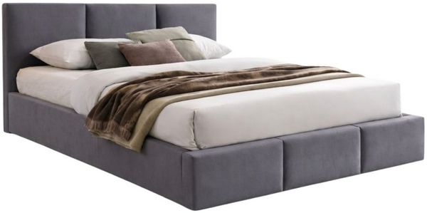 Home Collective Polsterbett Bett 140x200/160x200 Doppelbett Bettgestell mit Lattenrost & Stauraum, mit Stauraum mit Bettkasten 160x200 cm in grau samt
