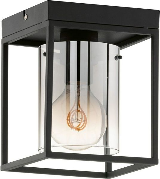Fischer & Honsel 21303 Deckenleuchte Samu sandschwarz Glas rauchfarben zu klar