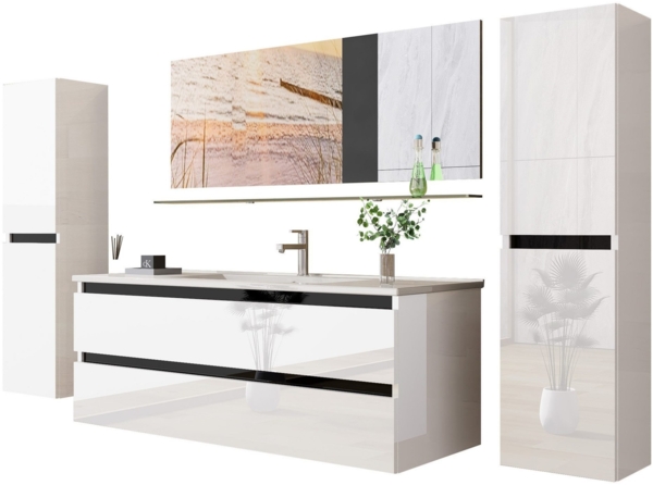 Badmöbel Set Kairo 4-teilig 90 cm Weiß