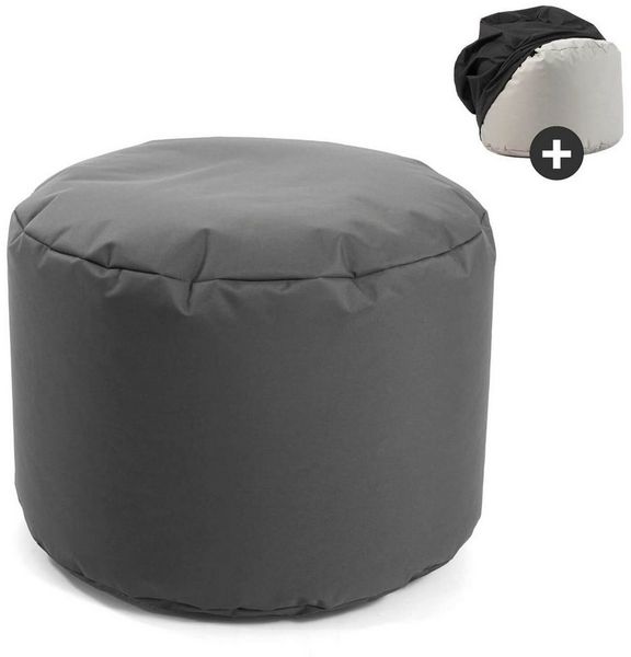 mokebo Pouf Der Ruhepouf (mit Schutzhülle), Sitz-Hocker Outdoor, Fußhocker, Hocker & Sitzkissen eckig Anthrazit