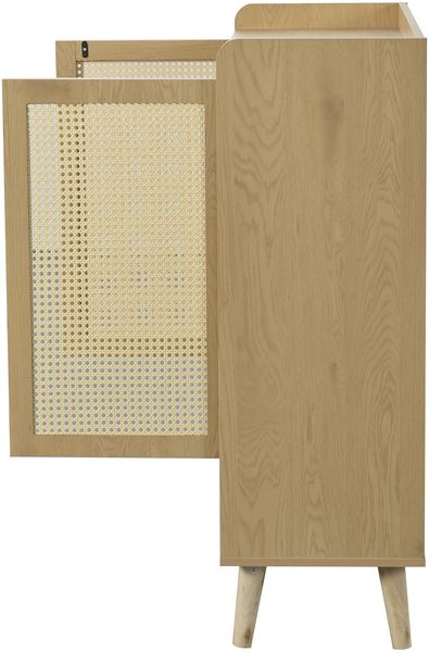Schuhschrank mit Rattantüren & Push-Open, eiche, 80x35x105 cm Bild 9