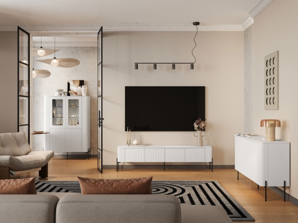 Wohnzimmer-Set Veralli I (Farbe: Weiß)