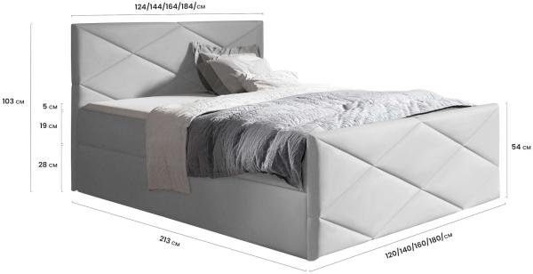 99rooms Benito Boxspringbett 140x200 cm Velours MONOLITH Silber