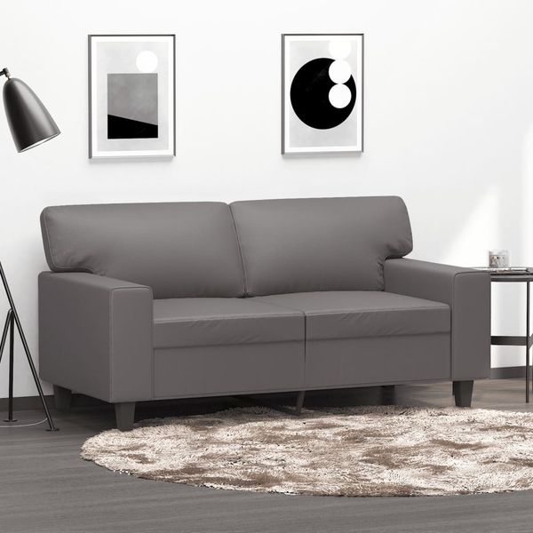 vidaXL Sofa 2-Sitzer, Loungesofa mit Armlehnen Rückenkissen, Grau, 154x80 cm