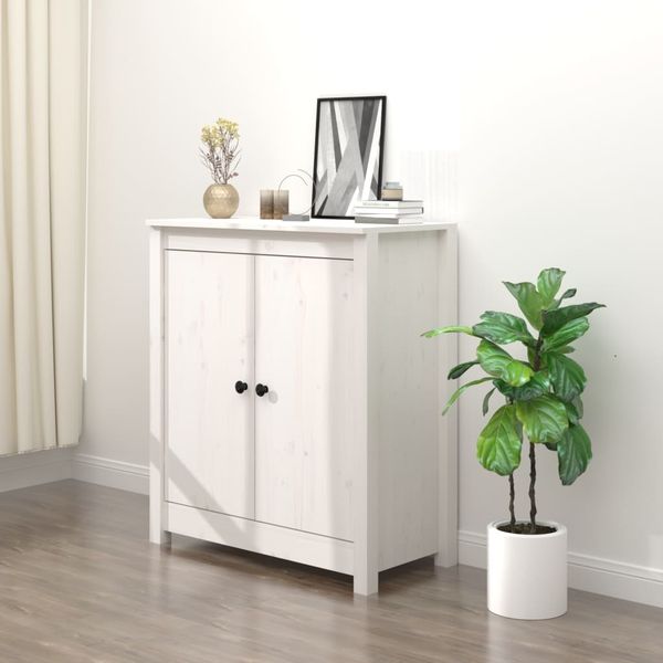 vidaXL Sideboard Weiß 70 x 35 x 80 cm Massivholz Kiefer [813720]
