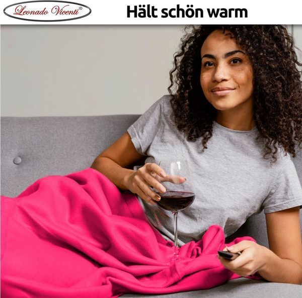 Wohndecke kuschelig warm, 2er Pack 150x200, Leonado Vicenti, Kuscheldecke flauschig weich, Einfarbig,2er Set