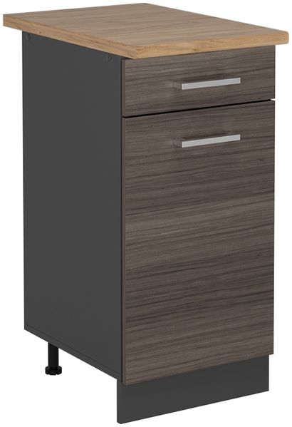 Küchenunterschrank R-Line Edelgrau 40 cm , AP Eiche Vicco