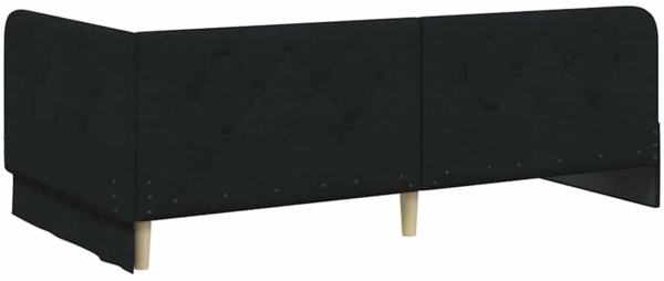 vidaXL Eckbettgestell mit Kopfteil Schwarz 90x200 cm Stoff 42016497 Bild 6