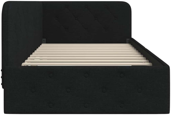 vidaXL Eckbettgestell mit Kopfteil Schwarz 90x200 cm Stoff 42016497 Bild 5