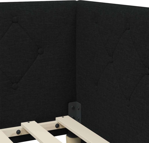 vidaXL Eckbettgestell mit Kopfteil Schwarz 90x200 cm Stoff 42016497 Bild 7