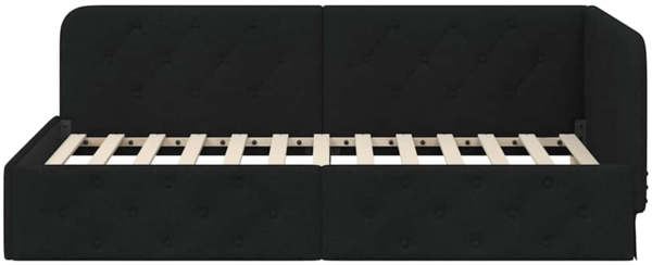 vidaXL Eckbettgestell mit Kopfteil Schwarz 90x200 cm Stoff 42016497 Bild 4