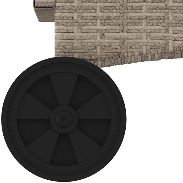 vidaXL Sonnenliege mit Rollen und Auflage Hellgrau Poly Rattan 368313 Bild 9