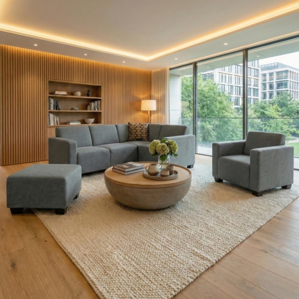 Modular Sofa-System Couch-Garnitur Lyon 4-1-1, Stoff/Textil ~ grau