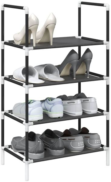 vidaXL Schuhregal 4 Ebenen Schwarz 44x28x77 cm Vliesstoff 4100617