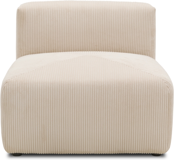 DOMO. collection Polsterhocker 800011, 1FEL, Rechteckig, individuell kombinierbar, modularer Cord Fußhocker, Polstergarnitur, 85 x 108 x 69 (BxTxH), creme