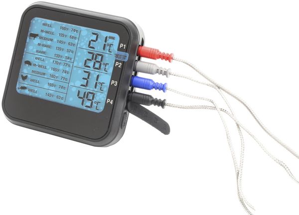 Primaster BBQ-Thermometer mit 4 Temperaturfühler