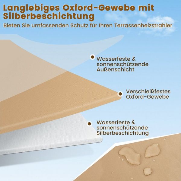 COSTWAY Heizstrahler-Schutzhülle, Heizpilz Abdeckung mit Reißverschluss