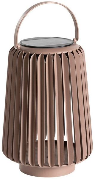 Dehner LED Solarleuchte Amira, Solar-Laterne, Metall & Kunststoff, verschiedene Größen, beige, Warmweiß, Dämmerungssensor, Solar