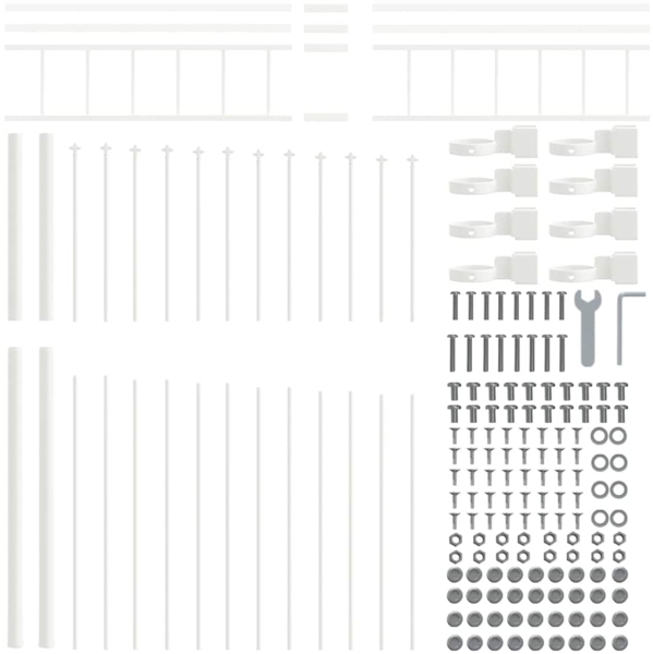 vidaXL Gartenzaun Weiß 1190 x 200 cm Pulverbeschichteter Stahl 3360171 Bild 5