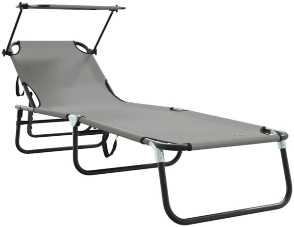 vidaXL Klappbare Sonnenliege Grau 190 x 57 x 81 cm Oxford 42003131