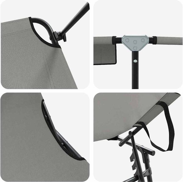 vidaXL Klappbare Sonnenliege Grau 190 x 57 x 81 cm Oxford 42003131 Bild 7