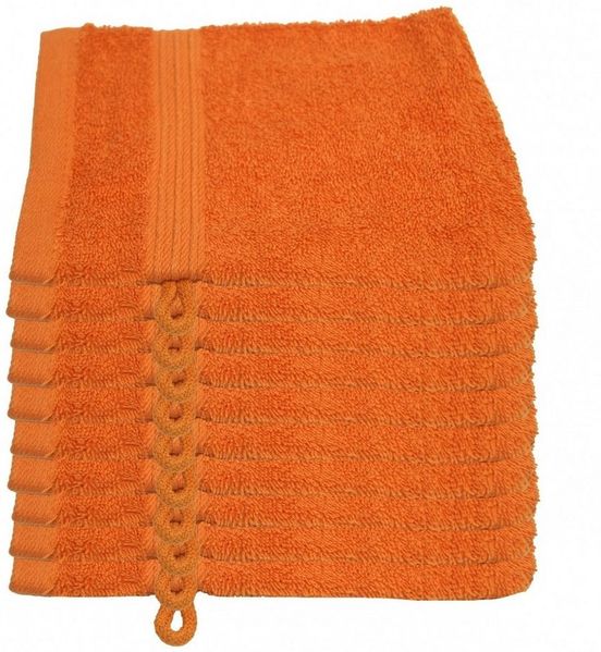 Julie Julsen Waschhandschuh 10-Waschhandschuh-Orange-Waschhandschuh 15x21 cm (10-tlg)
