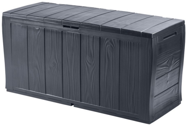Keter Gartenbox "Sherwood" 270L Graphit Holzoptik UV-& witterungsbeständig, wasserfest
