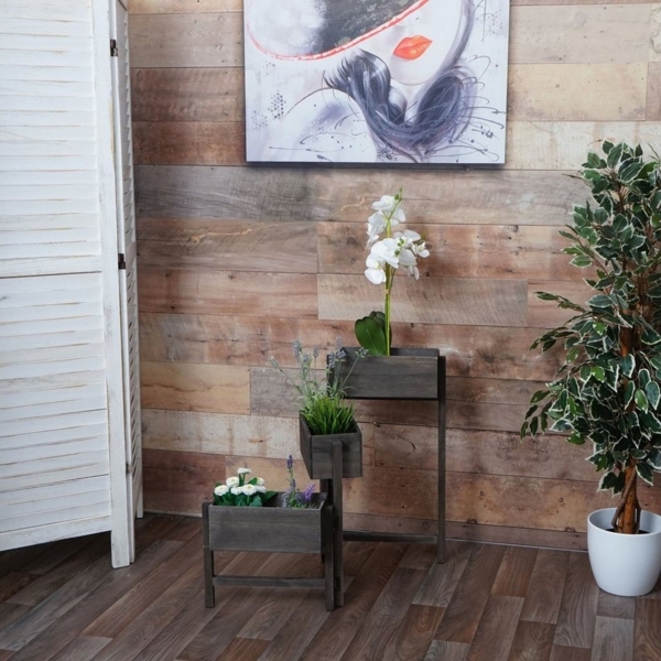 MCW Standregal T275, 3 Körbe für Pflanzen, Bodenschoner, Individuell aufklappbar Bild 3