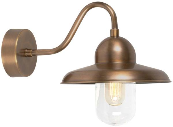 Außenleuchte, Wandlampe, Messing Glas, H 25 cm