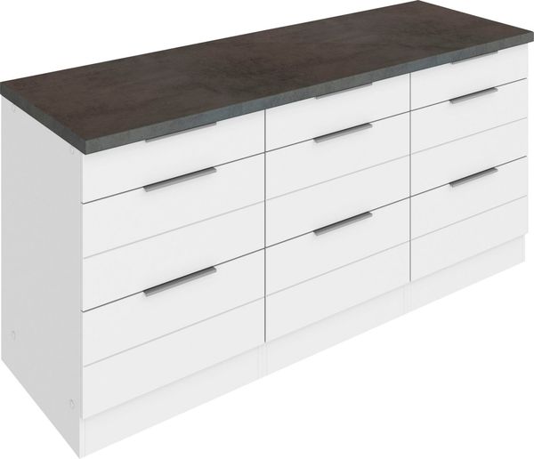 KOCHSTATION Unterschrank KS-Luhe 180 cm breit, für viel Stauraum, MDF-Fronten mit waagerechter Lisene
