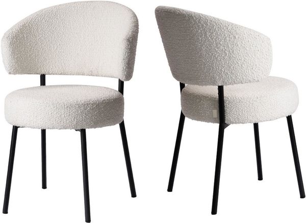 LeGer Home by Lena Gercke Esszimmerstuhl Sölve (Set, 2 St), Boucle Bezugsstoff, Metallgestell, Sitztiefe 48 cm