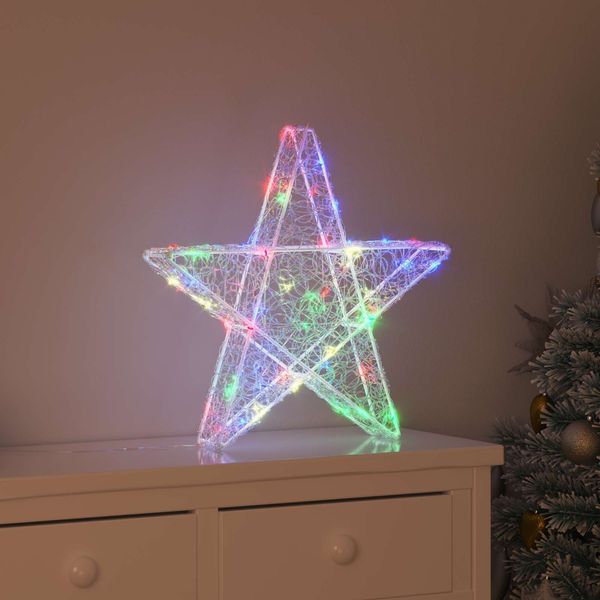 vidaXL 3D Stern mit 50 LEDs Mehrfarbig 55 x 53.5 x 10 cm Acryl 42019101