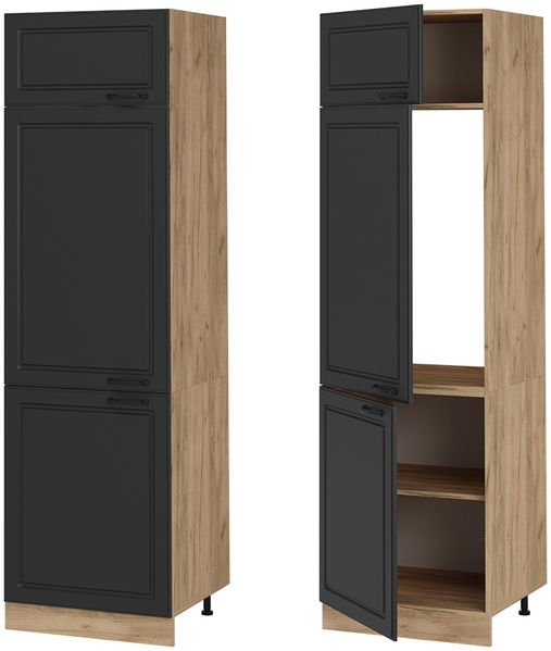 Kühlumbauschrank R-Line Anthrazit Landhaus 60 cm Vicco Bild 5