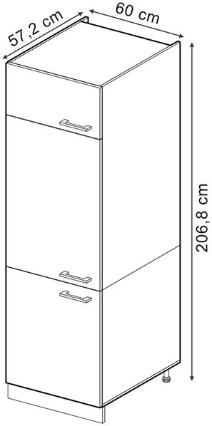 Kühlumbauschrank R-Line Anthrazit Landhaus 60 cm Vicco Bild 3
