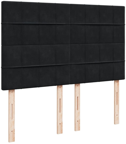 vidaXL Boxspringbett mit Matratze Schwarz 160x200 cm Samt 3290956 Bild 7