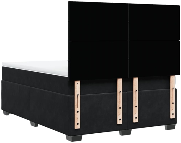 vidaXL Boxspringbett mit Matratze Schwarz 160x200 cm Samt 3290956 Bild 9