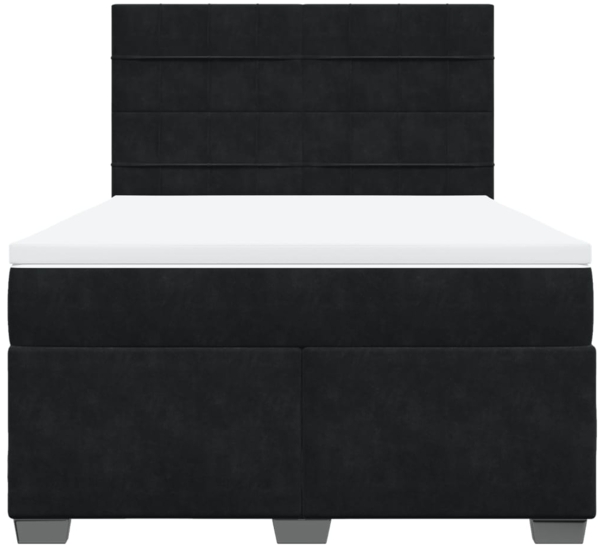 vidaXL Boxspringbett mit Matratze Schwarz 160x200 cm Samt 3290956 Bild 3