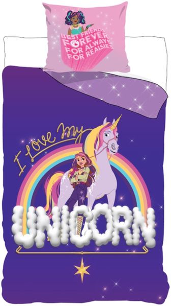 Unicorn Academy Bettwäsche 140 x 200 cm Set mit Kissenbezug 70 x 60 cm