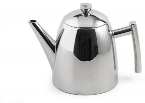 Weis 17095 Teekanne mit TeefiLiterer 1000 ml, Edelstahl, Silber, 12. 5x12. 5x17 cm