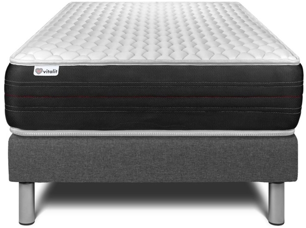 Matratzenset VITAL SPRING 90 x 190 cm Bettrahmen Kit grau