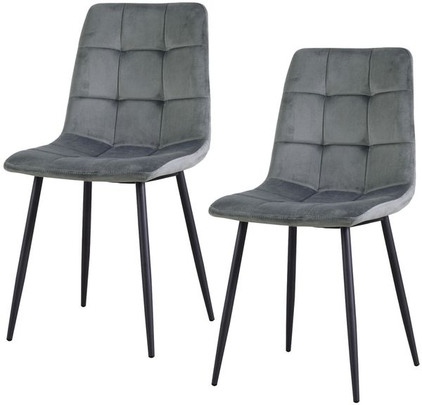 HTI-Living Esszimmerstuhl Stuhl Mesa Velvet Grau (Set, 2 St), Esszimmerstuhl Samt