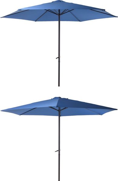 Sonnenschirm CABOGROS Blau Ø 300 cm 6 Streben mit Handkurbel