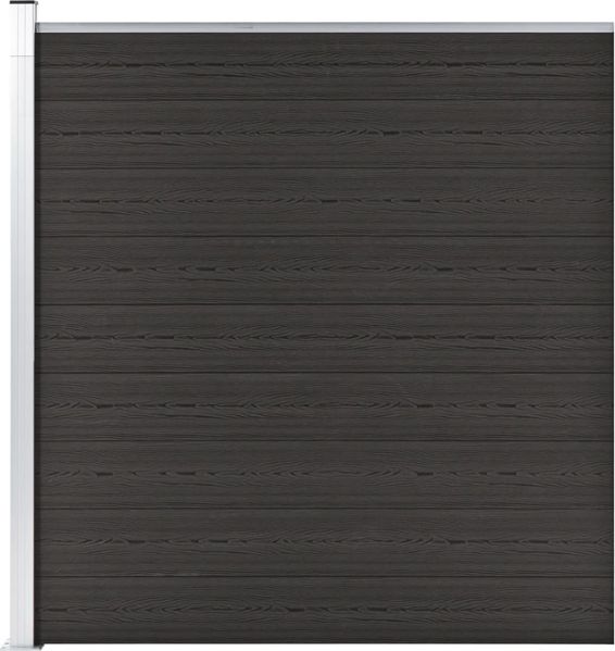 vidaXL Zaunelement WPC 175x186 cm Schwarz 148973