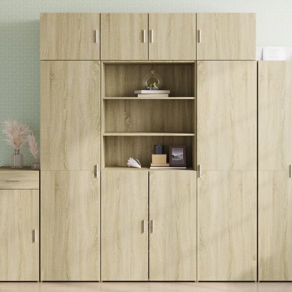 vidaXL Highboard Sonoma-Eiche 80x42,5x185 cm Holzwerkstoff 3281380