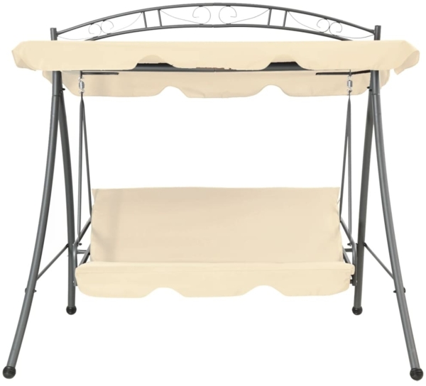 vidaXL Hollywoodschaukel mit Bettfunktion und Dach Sandweiß 43241
