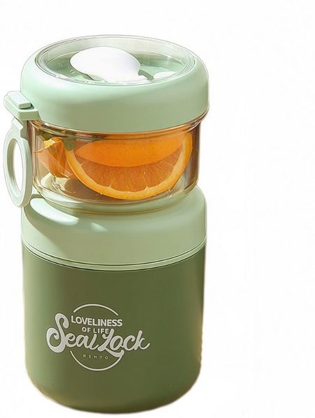 FOUORTUNATE-BEE Müslibox 2-in-1 Edelstahl Müsli- und Joghurtbecher, Mit Löffel, gefrier- und spülmaschinengeeignet, ideal für unterwegs